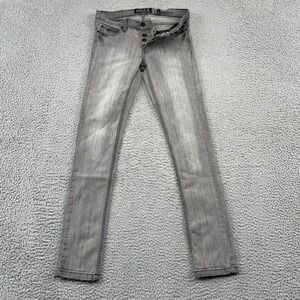 Rude Jeans Men 28x32 Gray Skinny Denim Pants Button Fly Faded Stretch Casual
